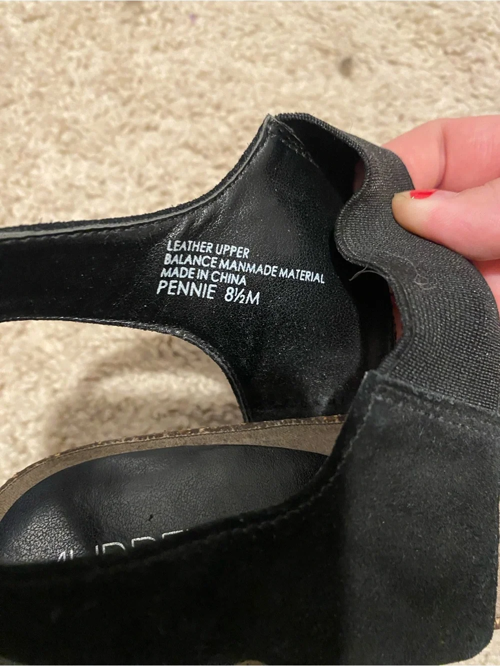 Black Suede Wedge Sandals with Elastic Ankle Strap
